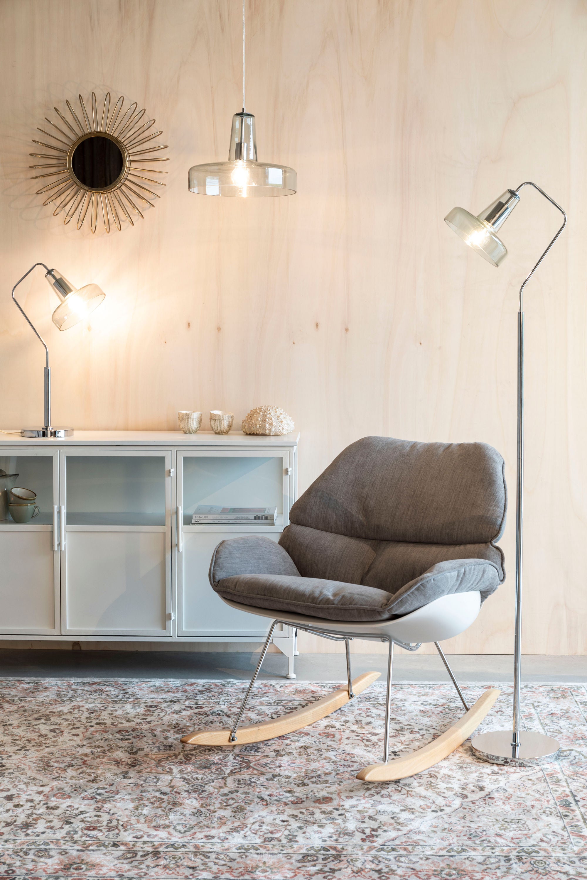 Anshin Green Glass Floor Lamp